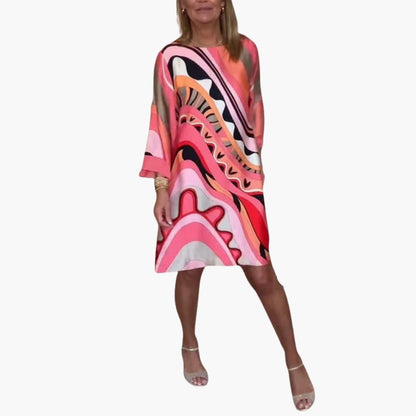 Relaxed Fit Ladies Casual Printed Maxi Dress