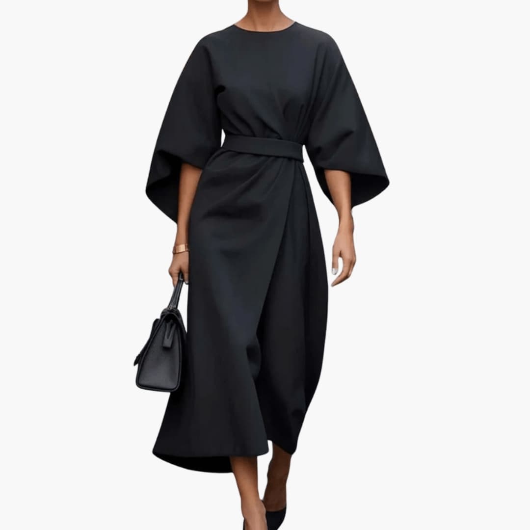 Comfortable Casual Midi Dress with Relaxed Fit Sleeves