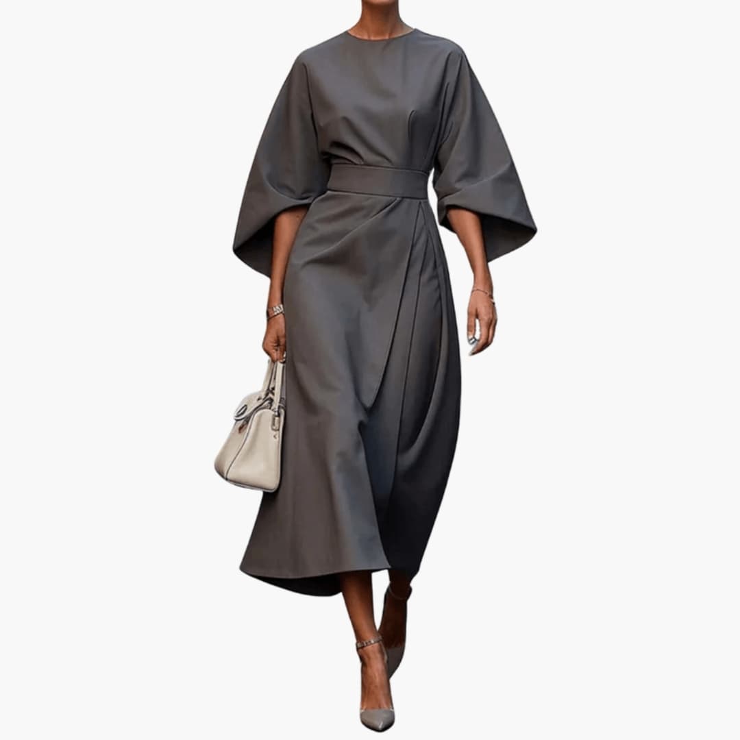 Comfortable Casual Midi Dress with Relaxed Fit Sleeves