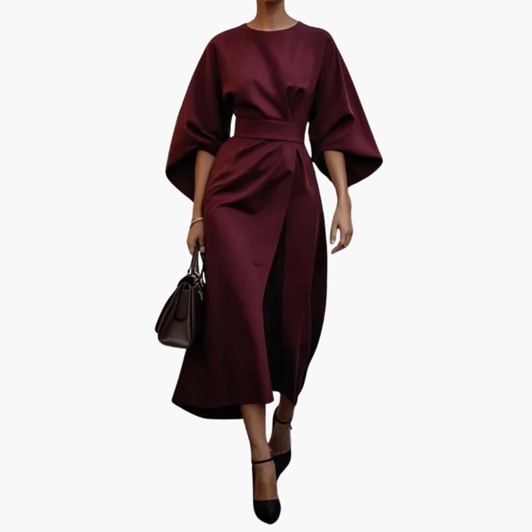 Comfortable Casual Midi Dress with Relaxed Fit Sleeves