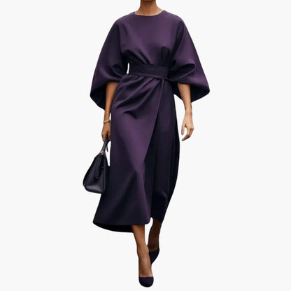 Comfortable Casual Midi Dress with Relaxed Fit Sleeves