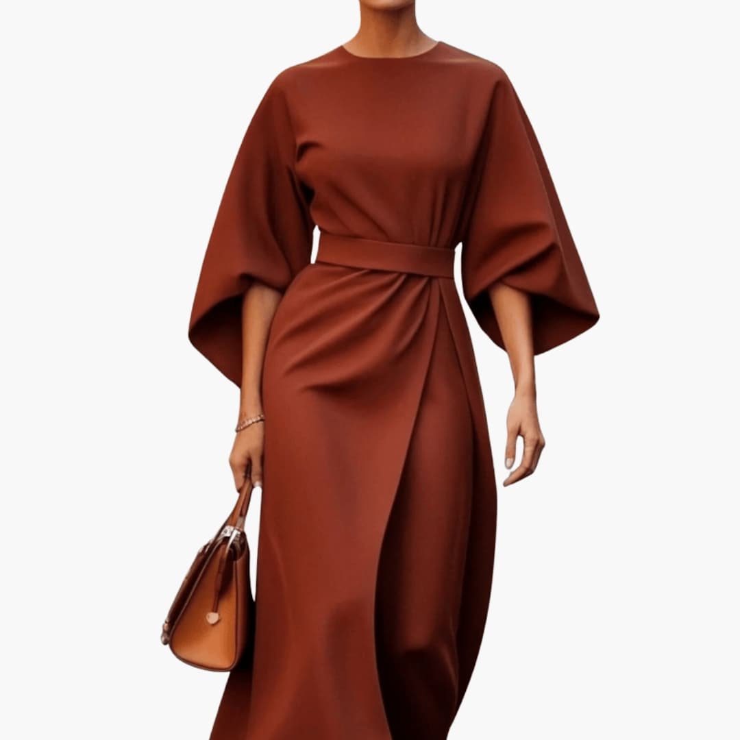 Comfortable Casual Midi Dress with Relaxed Fit Sleeves