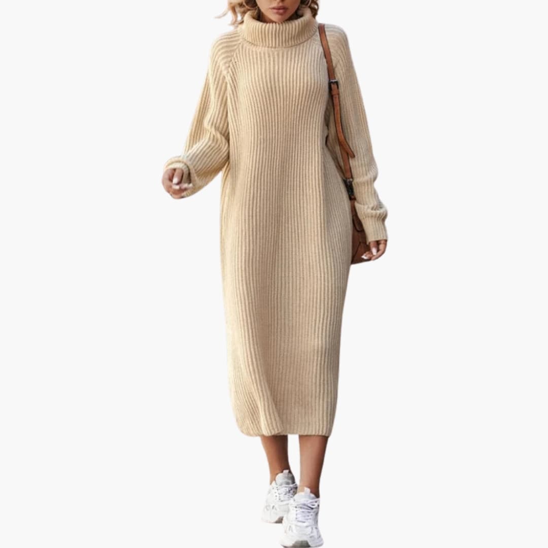 Cozy Long Sleeve Women's Sweater Dress - Olytrend
