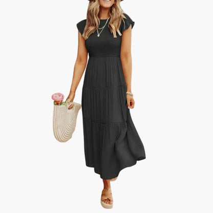 Ladies' Casual A-Line Dress with Flare Sleeves