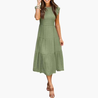 Ladies' Casual A-Line Dress with Flare Sleeves