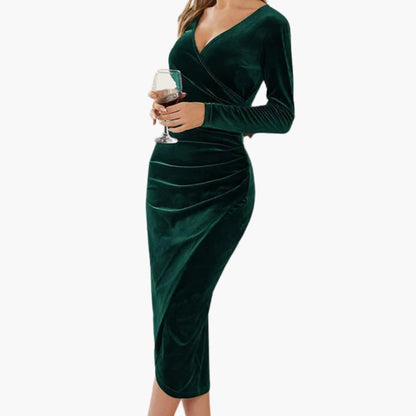 Casual Ladies Knee Length Round Neck Dress - Olytrend