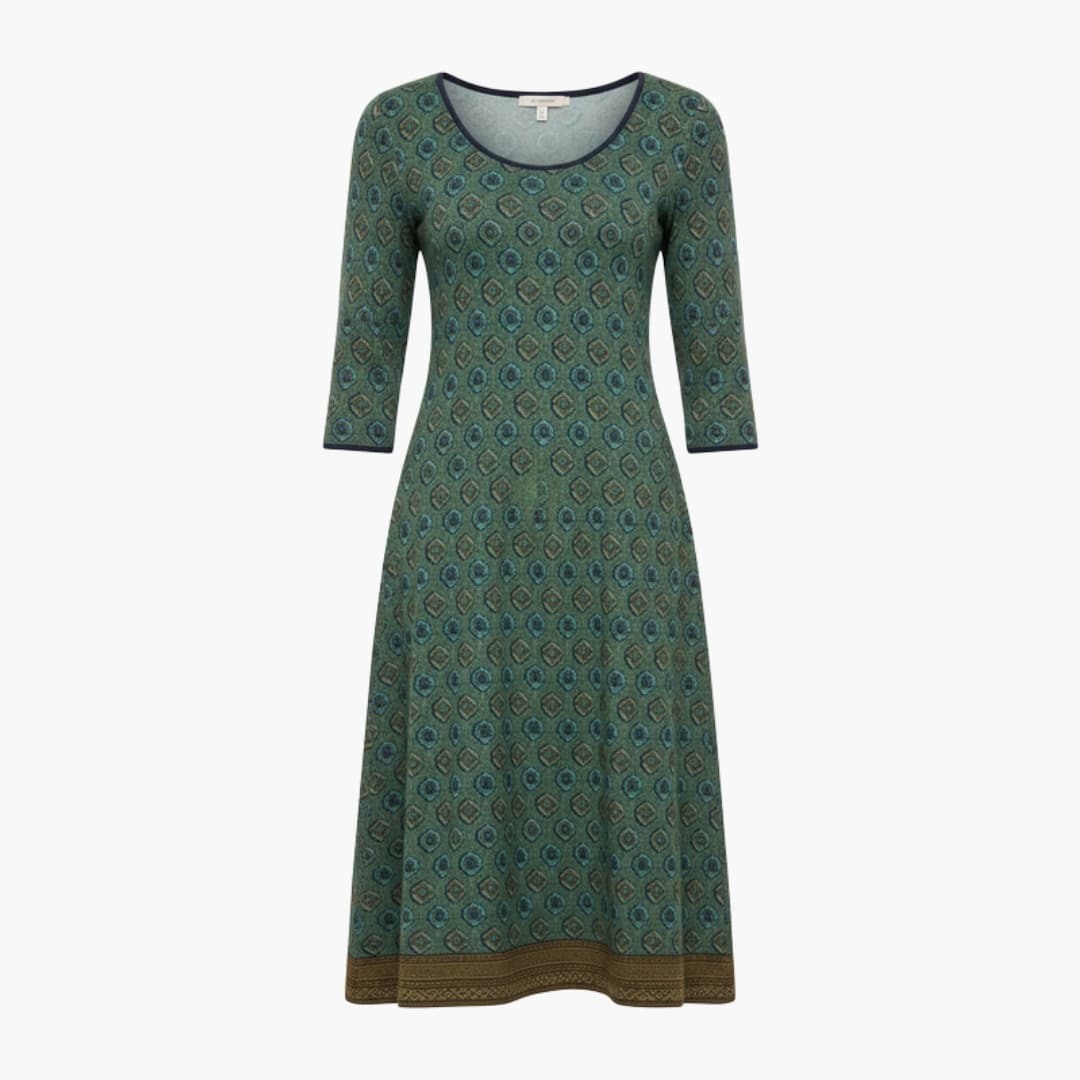 Casual Fit Knee Length Dress with Round Neckline