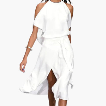 Chic Summer Dress with Cut Out Details and Halter Top