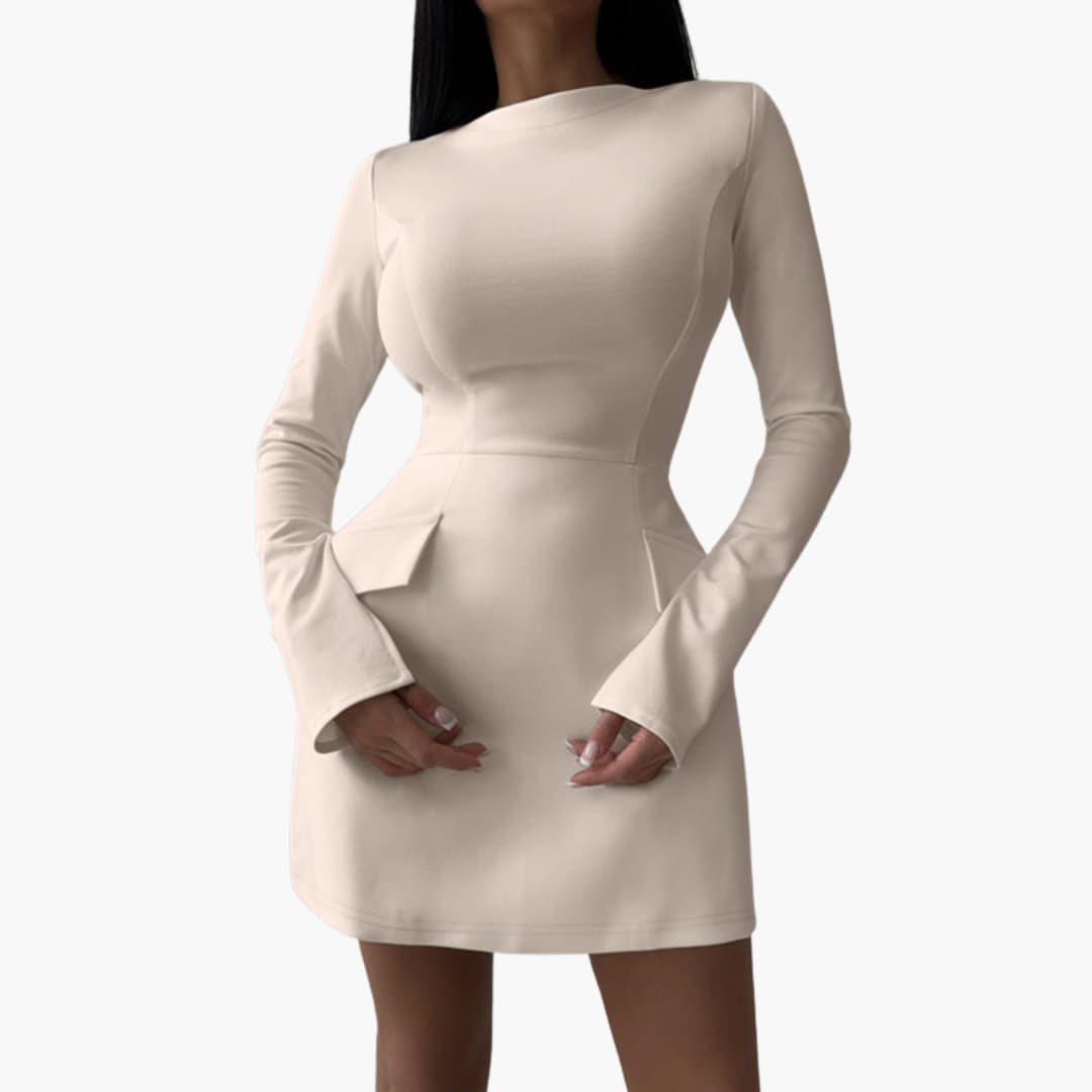 Feminine Fit and Flare Mini Dress for Women - Olytrend