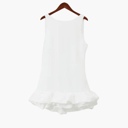 Female Fit and Flare Short Dress with Ruffles