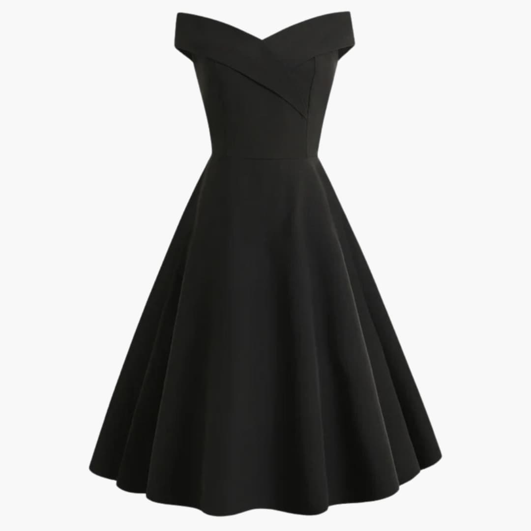 Ladies' Cold Shoulder Knee Length Fit Dress - Olytrend