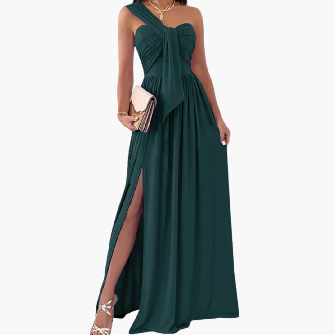 Chic Off Shoulder Dress with Uneven Hemline