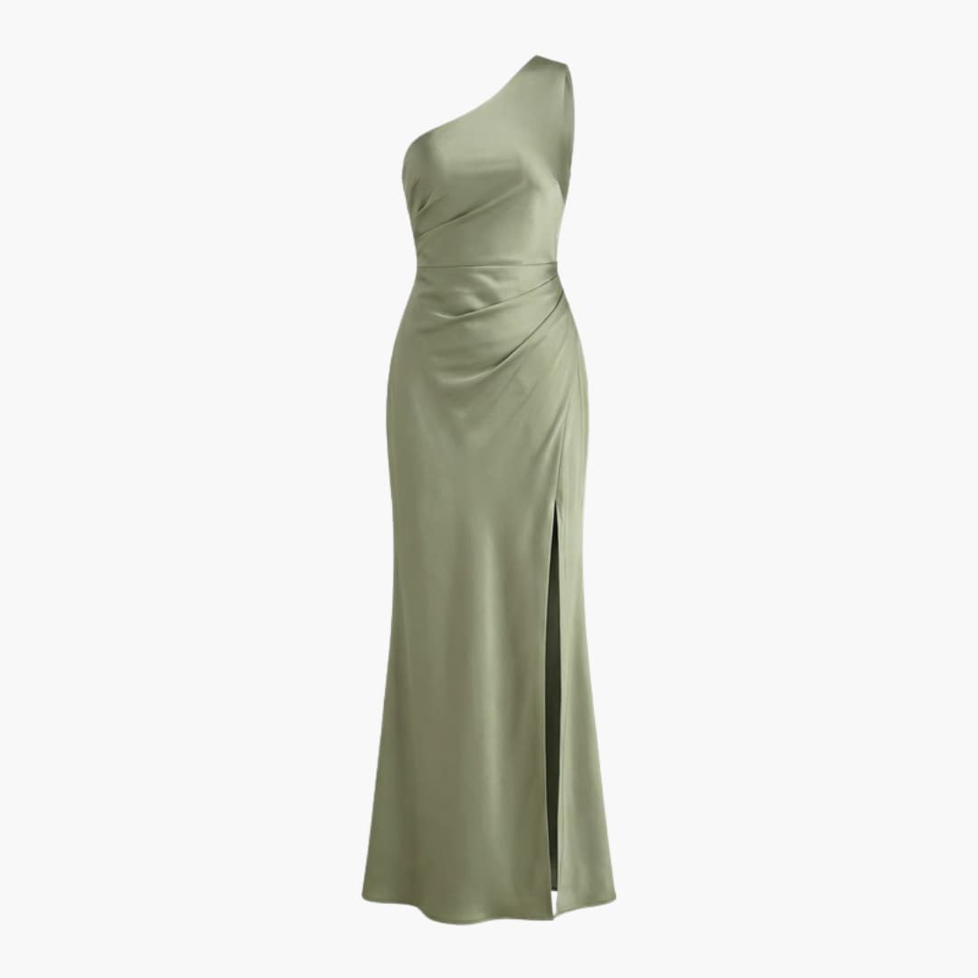 Chic Asymmetrical Evening Gown with Side Split