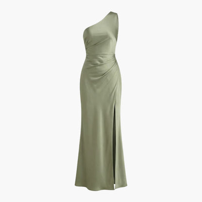 Chic Asymmetrical Evening Gown with Side Split