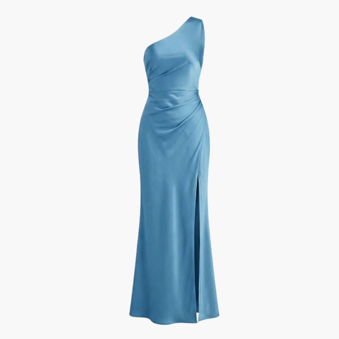 Chic Asymmetrical Evening Gown with Side Split