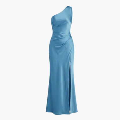 Chic Asymmetrical Evening Gown with Side Split