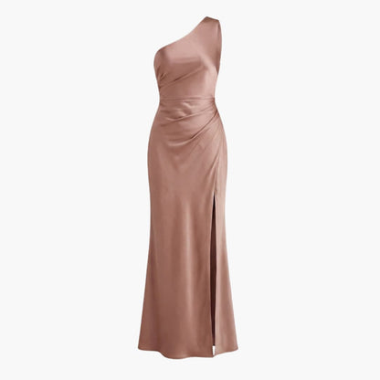 Chic Asymmetrical Evening Gown with Side Split