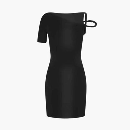 Chic Off Shoulder Knee Length Asymmetrical Dress