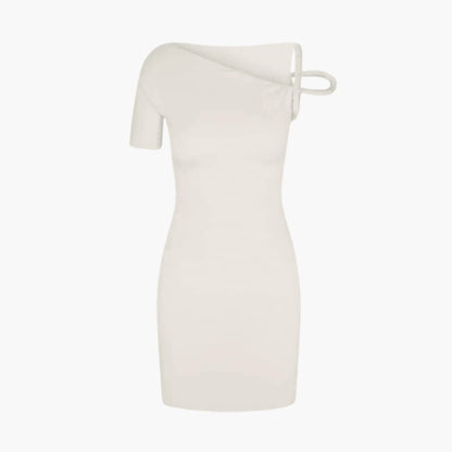 Chic Off Shoulder Knee Length Asymmetrical Dress