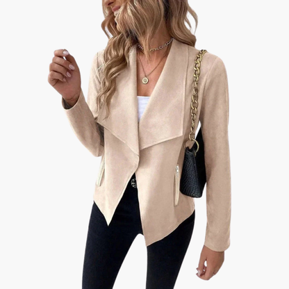 Women's Relaxed Fit Coat with Zipper Pockets