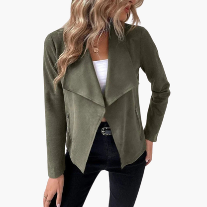 Women's Relaxed Fit Coat with Zipper Pockets
