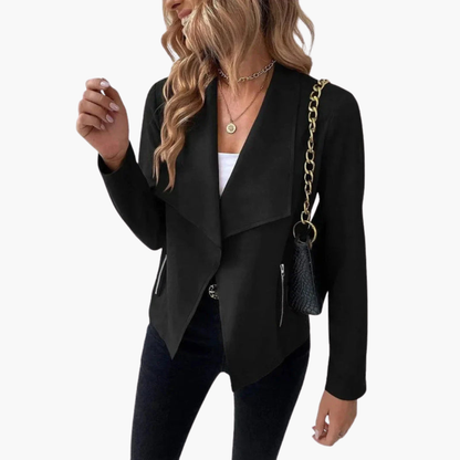 Women's Relaxed Fit Coat with Zipper Pockets
