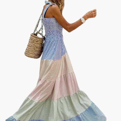 Relaxed Fit V Neck Long Dress