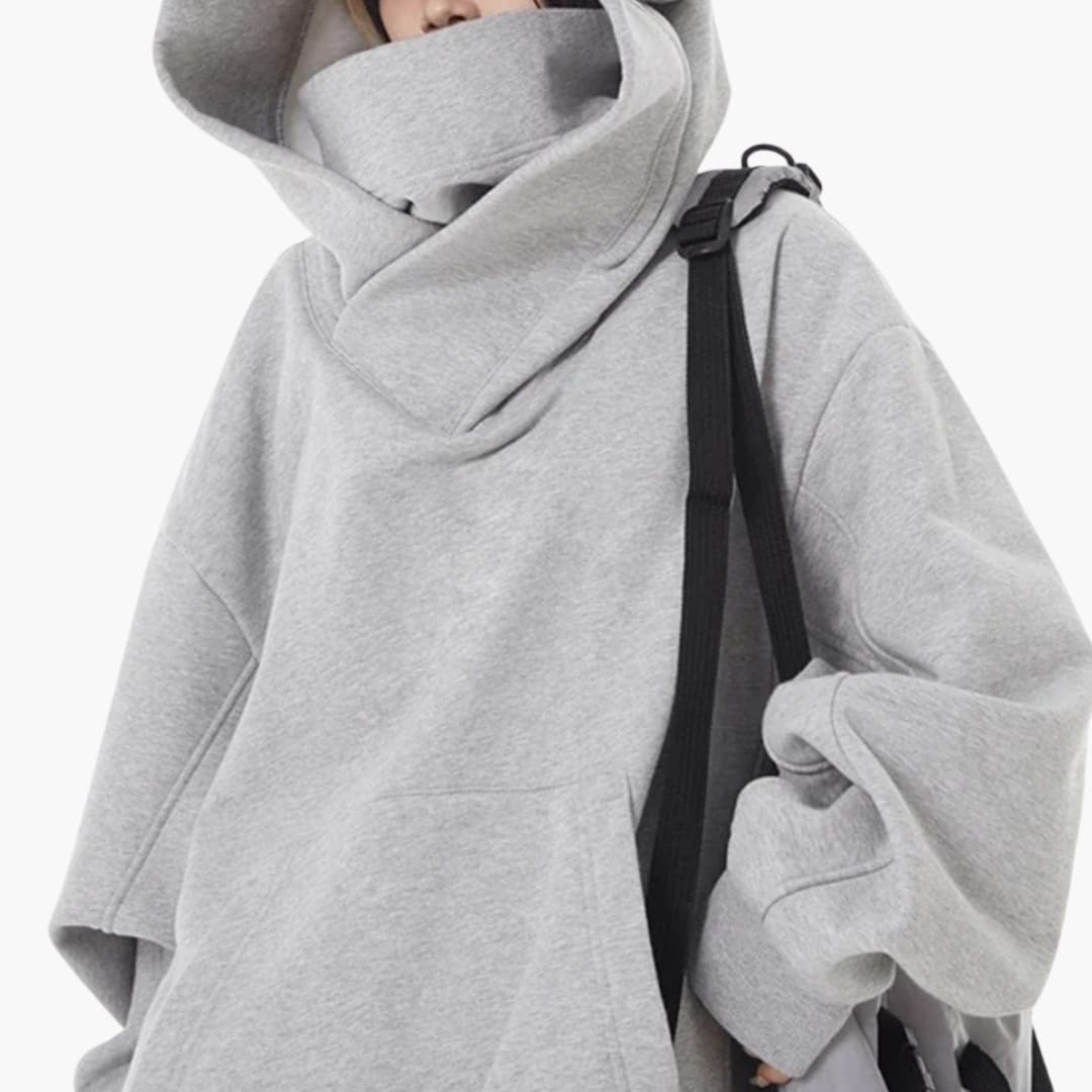 Women's Loose Fit Hoodie with Front Pocket Design - Olytrend