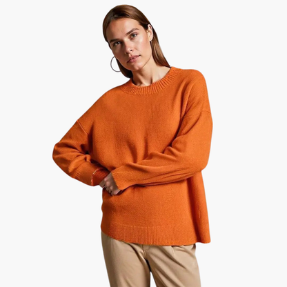 Cozy Women's Large Knit Sweater with Long Sleeves
