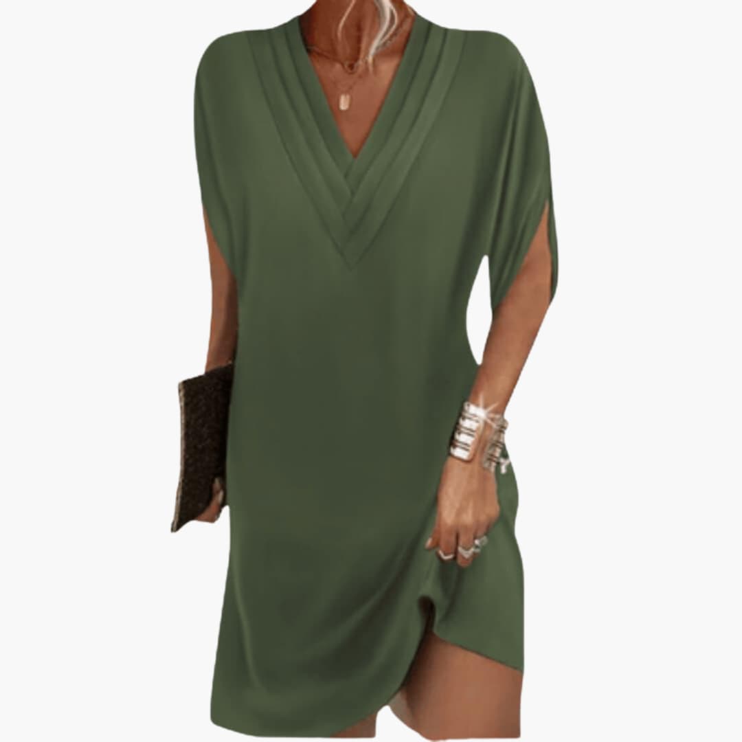 Relaxed Fit V Neck Sundress for Women - Olytrend