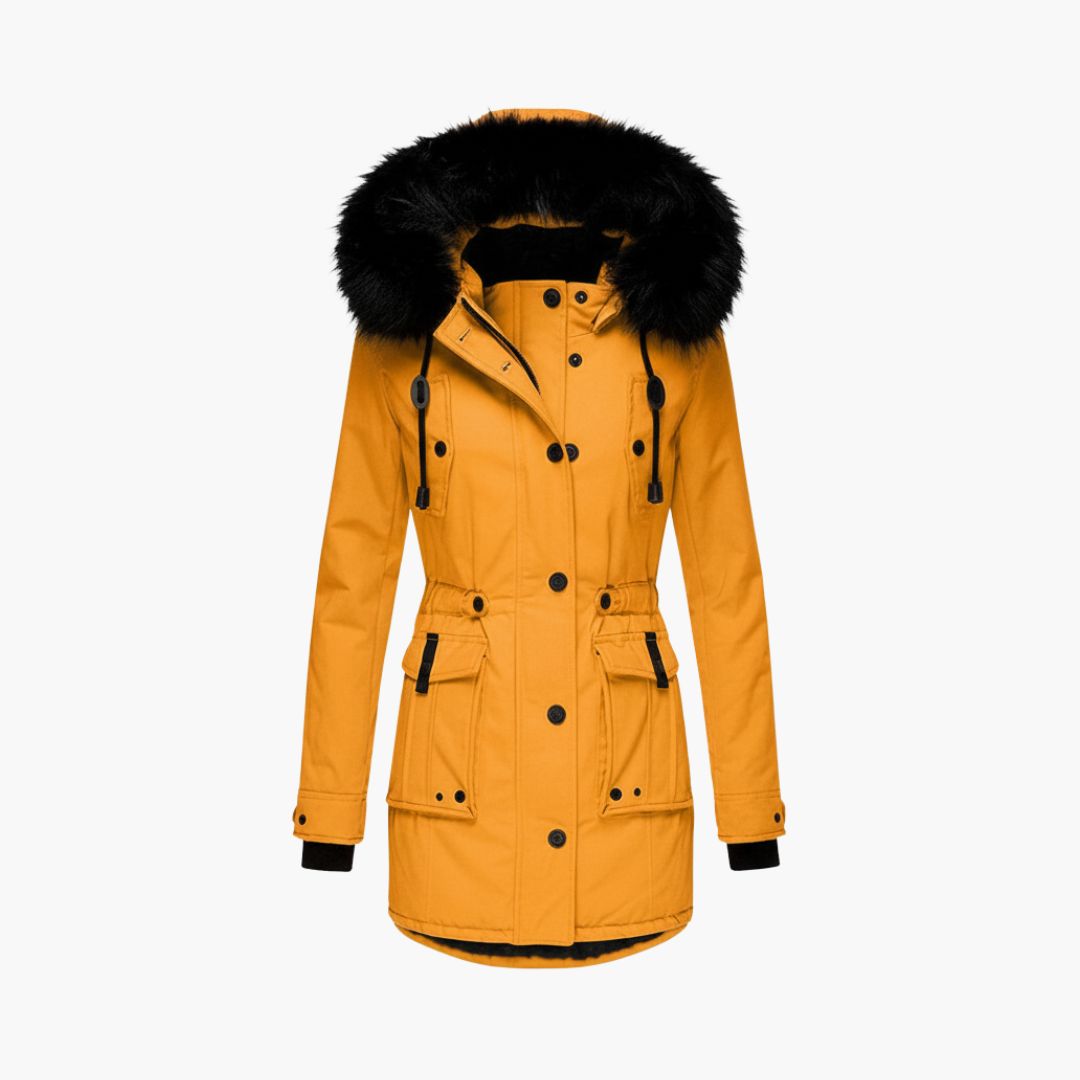 Waterproof Hooded Women's Winter Coat with Pockets - Olytrend