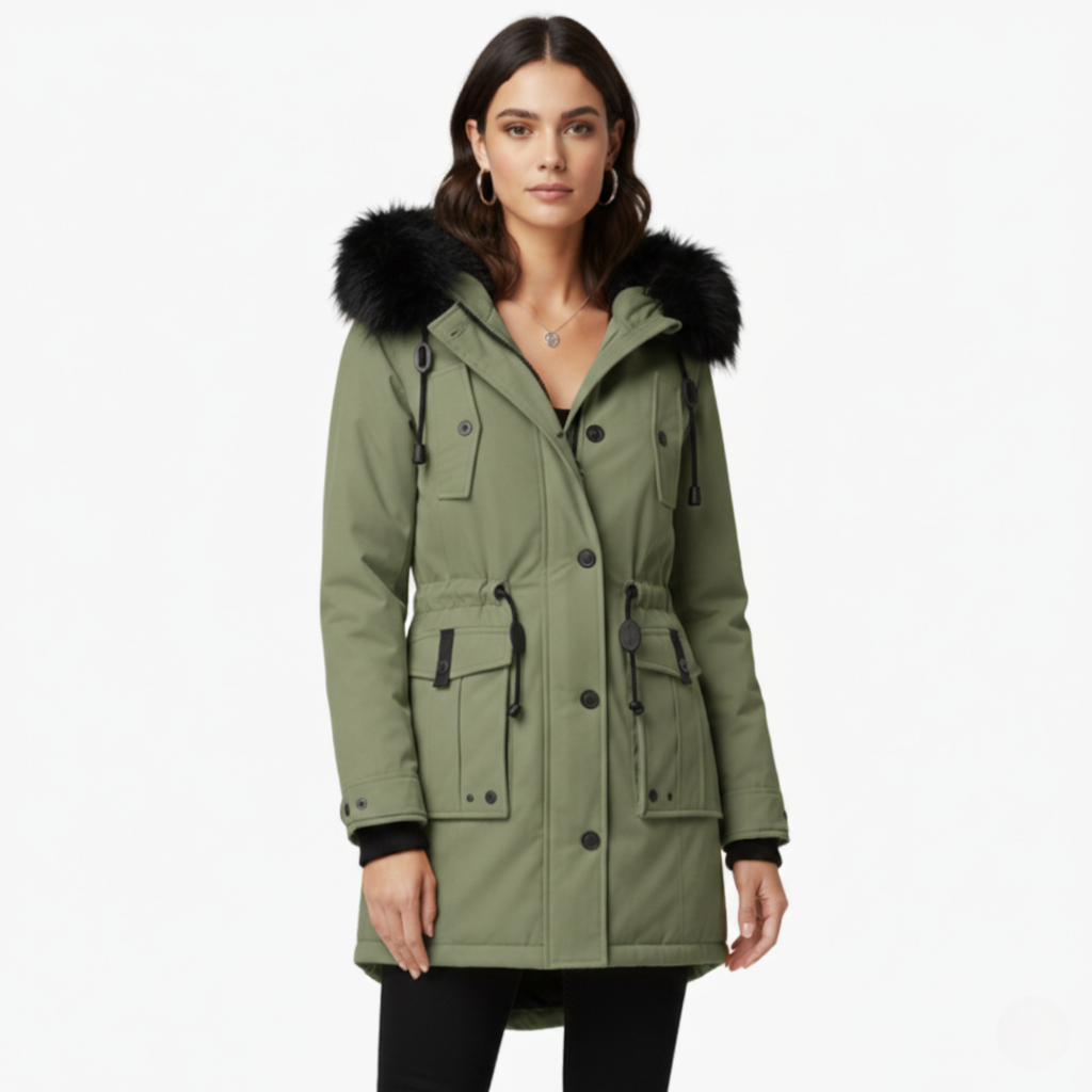 Waterproof Hooded Women's Winter Coat with Pockets