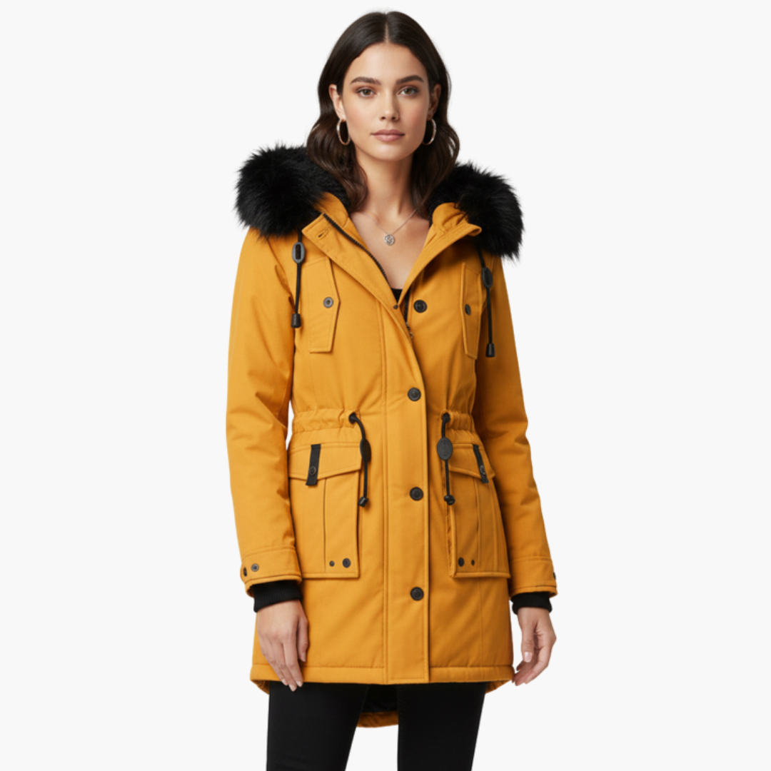Waterproof Hooded Women's Winter Coat with Pockets