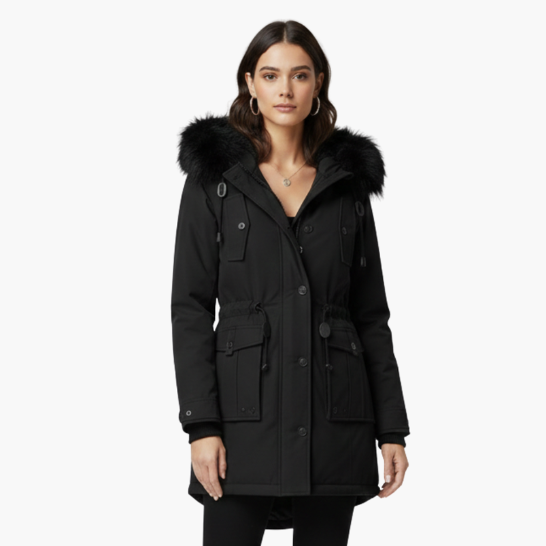 Waterproof Hooded Women's Winter Coat with Pockets