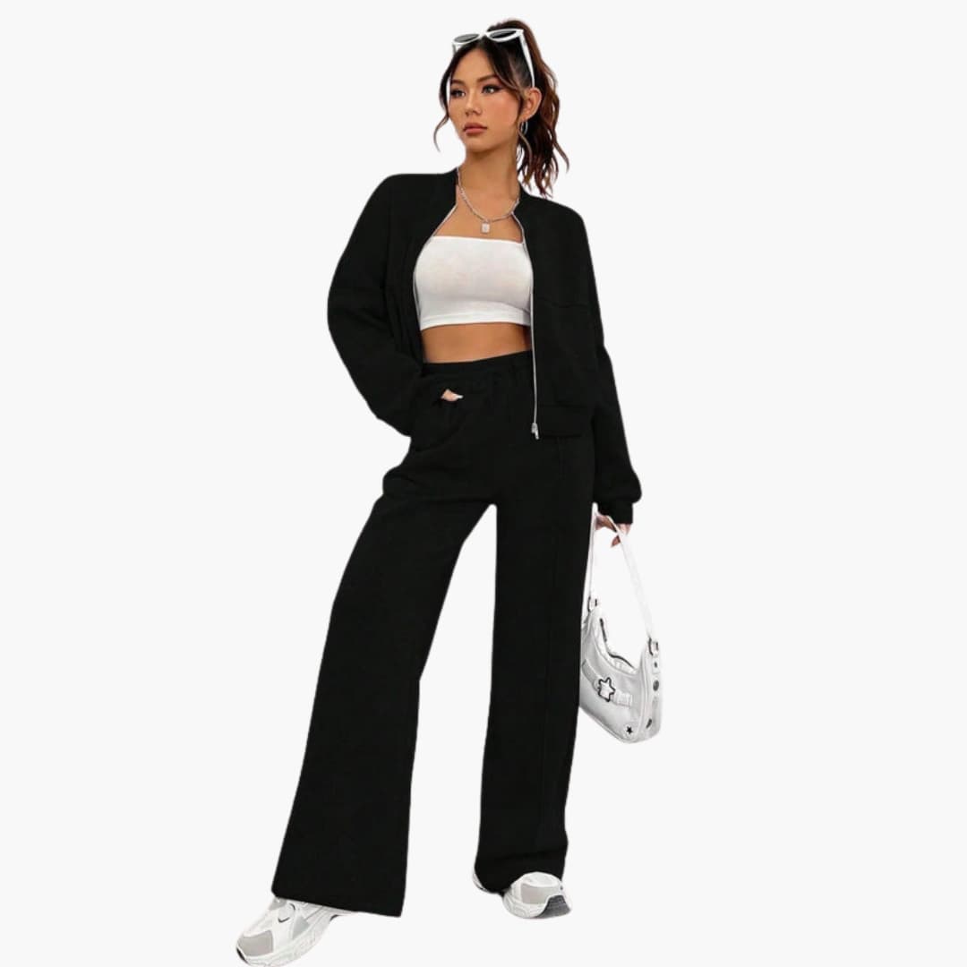 Classic Simple Jersey Bomber Suit - Olytrend