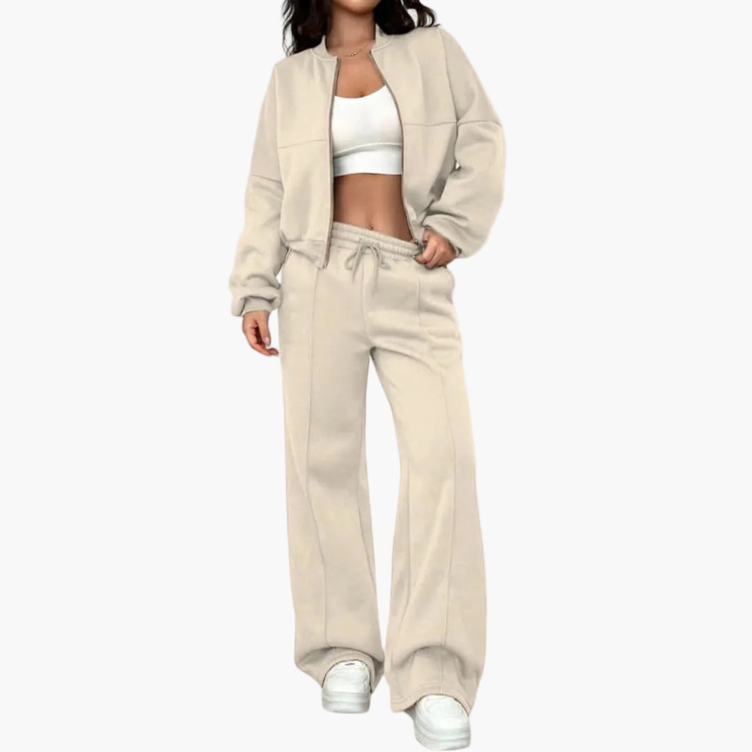 Classic Simple Jersey Bomber Suit
