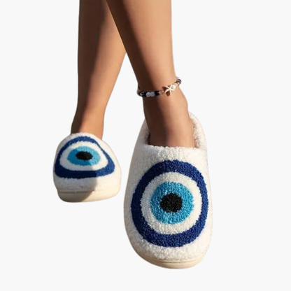 Cozy Women's Closed Toe Slipper Shoes with Cute Eyes