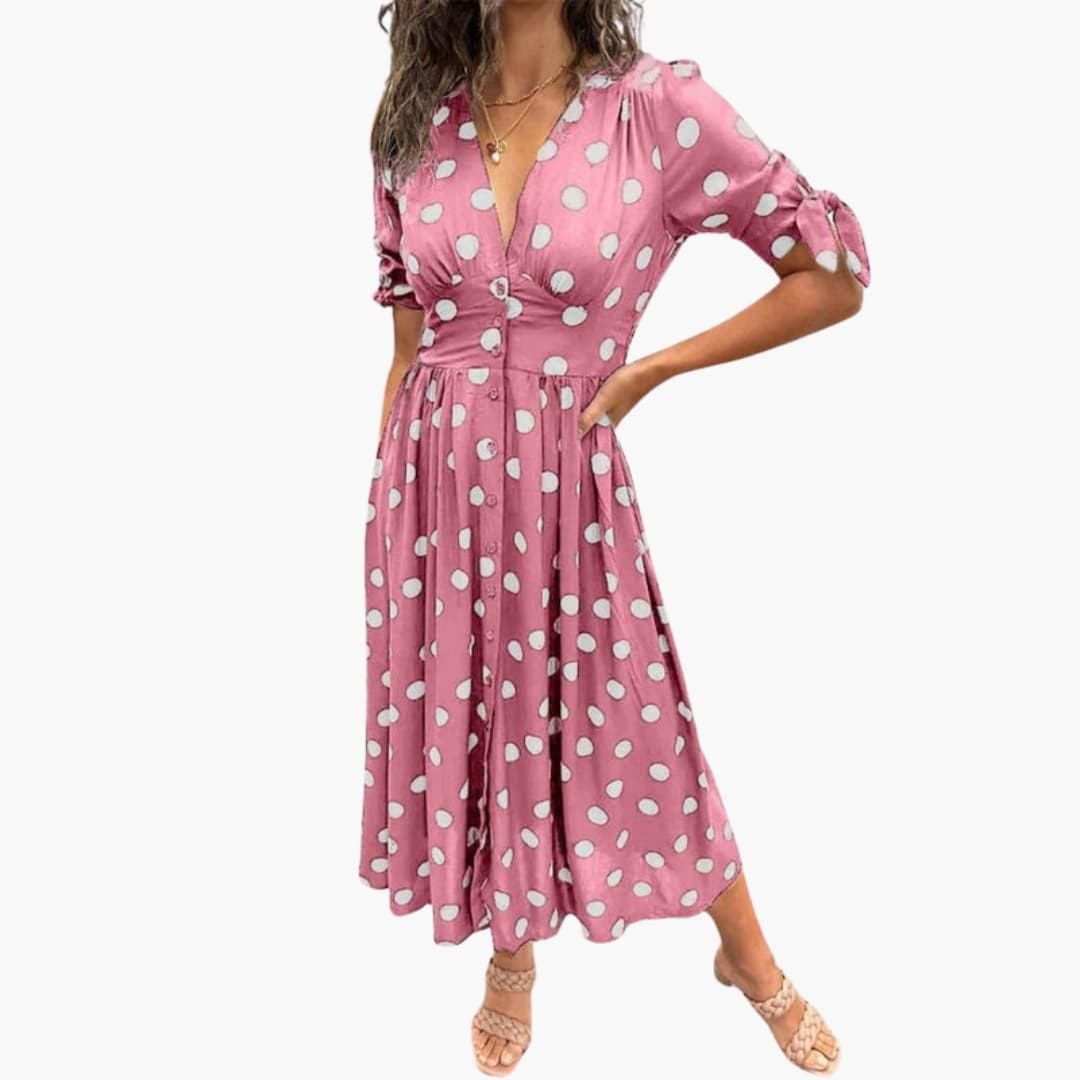 Ladies Floral Mid Length Casual Dress