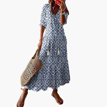 Ladies Floral Summer Dress with Sleeveless Relaxed Style