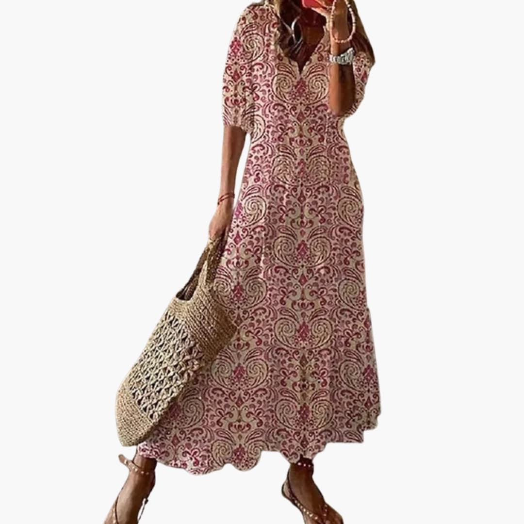 Ladies Floral Summer Dress with Sleeveless Relaxed Style