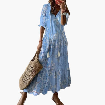 Ladies Floral Summer Dress with Sleeveless Relaxed Style