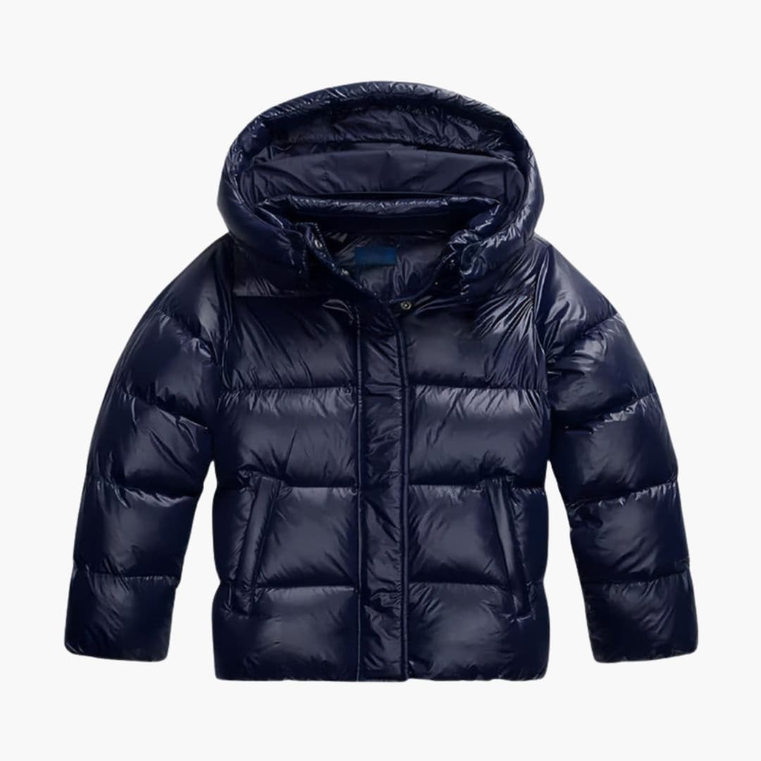 Warm Women's Padded Parka with Hood and Pockets - Olytrend