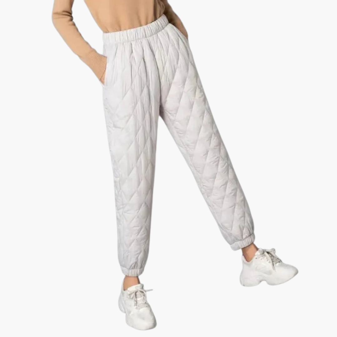 Ladies Soft Jogger Pants with Stretchy Waist and Cuffed Legs
