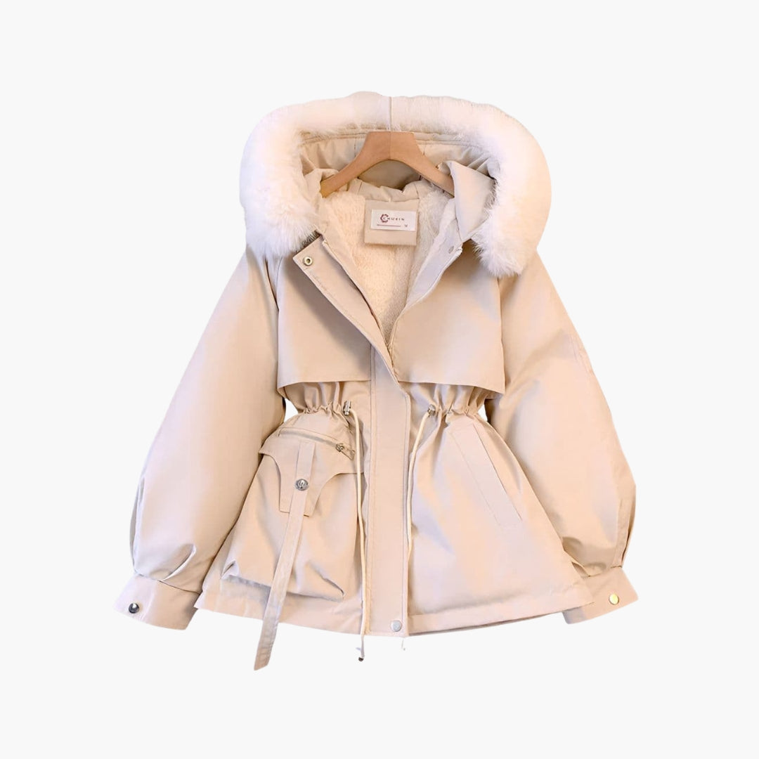 Ladies' Waterproof Red Parka Jacket with Hood - Olytrend
