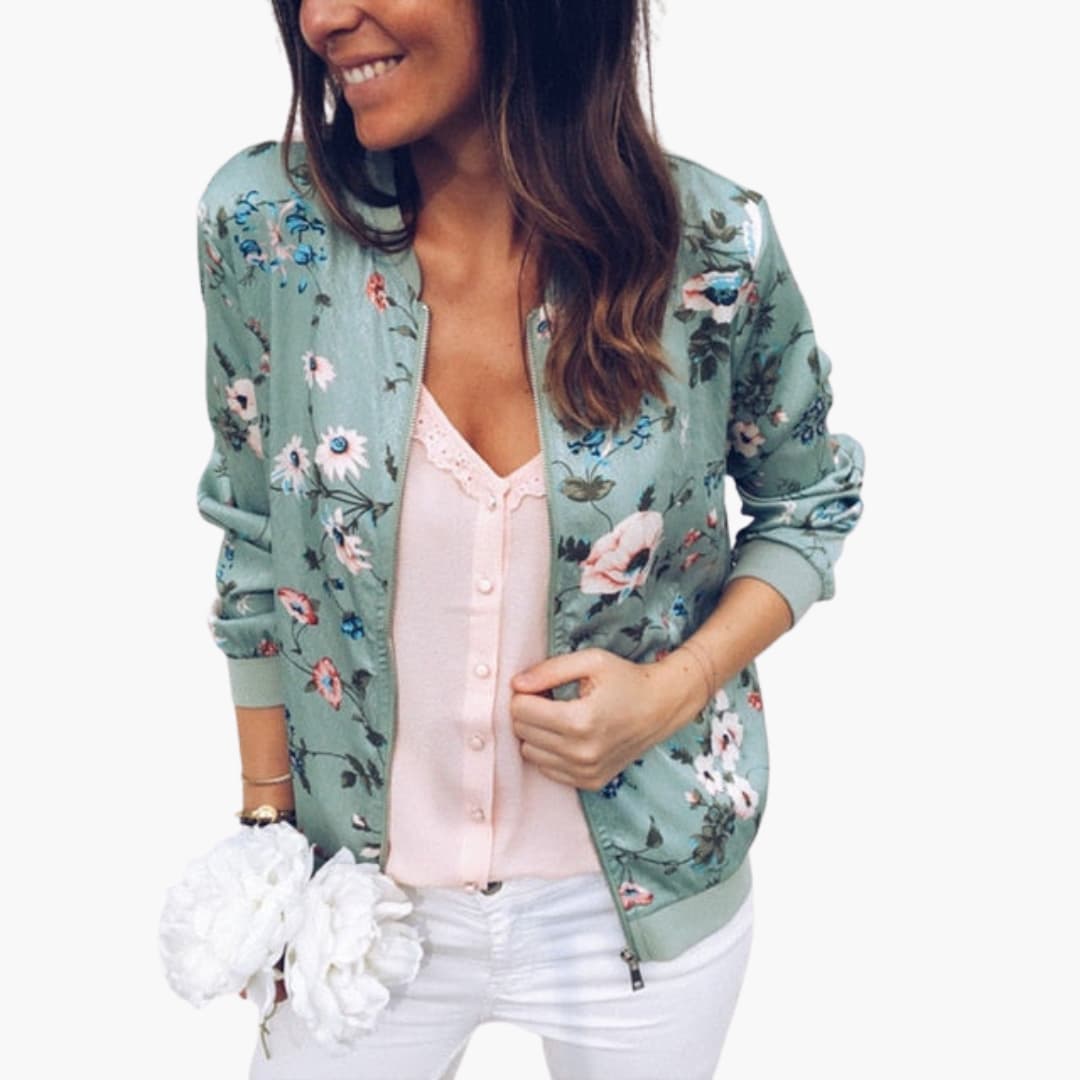 Casual Fit Women's Zip Up Bomber Jacket - Olytrend
