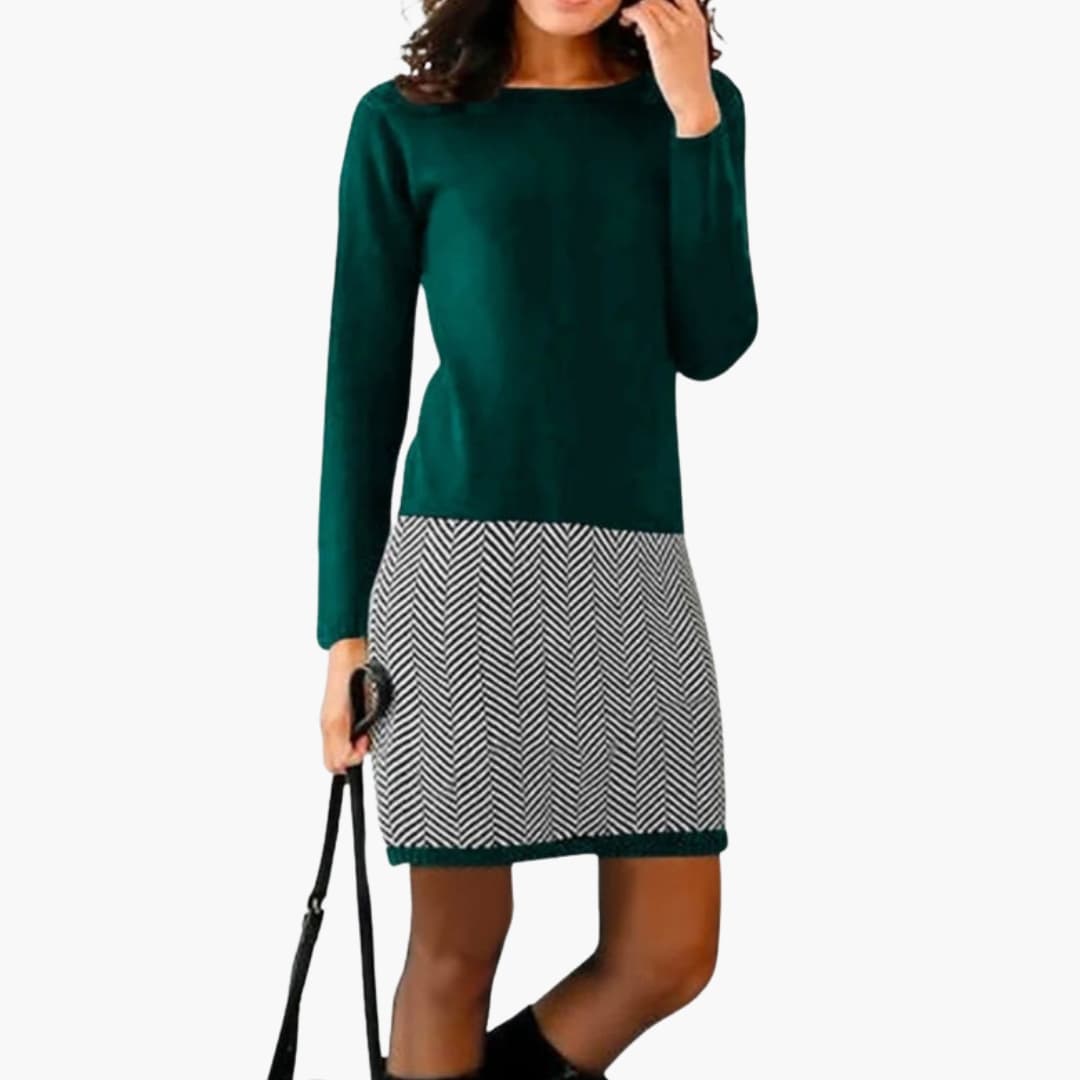 Classic Fit Houndstooth Pattern Dress