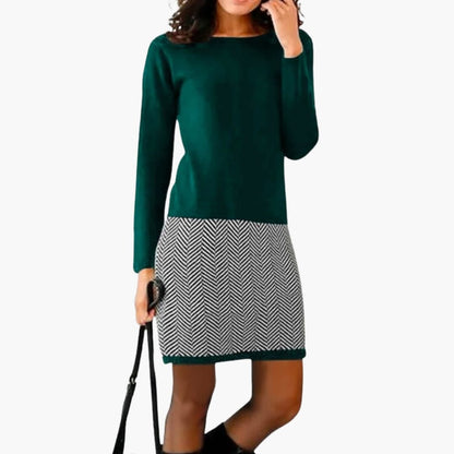 Classic Fit Houndstooth Pattern Dress