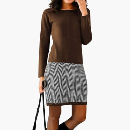 Classic Fit Houndstooth Pattern Dress
