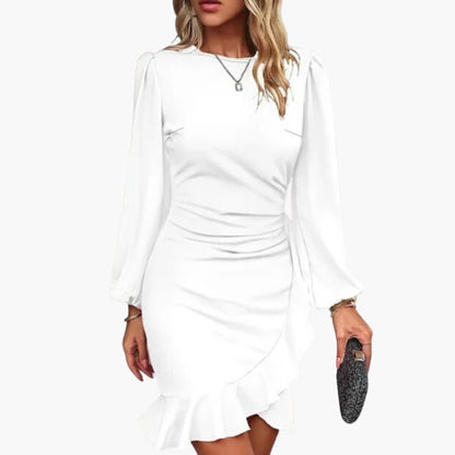 Feminine Ruffled Short Sleeve Dress