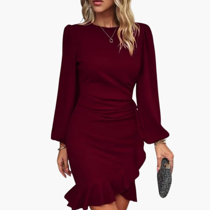 Feminine Ruffled Short Sleeve Dress
